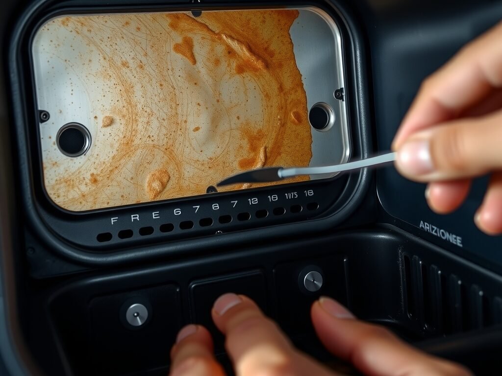 Acúmulo de gordura no interior da air fryer