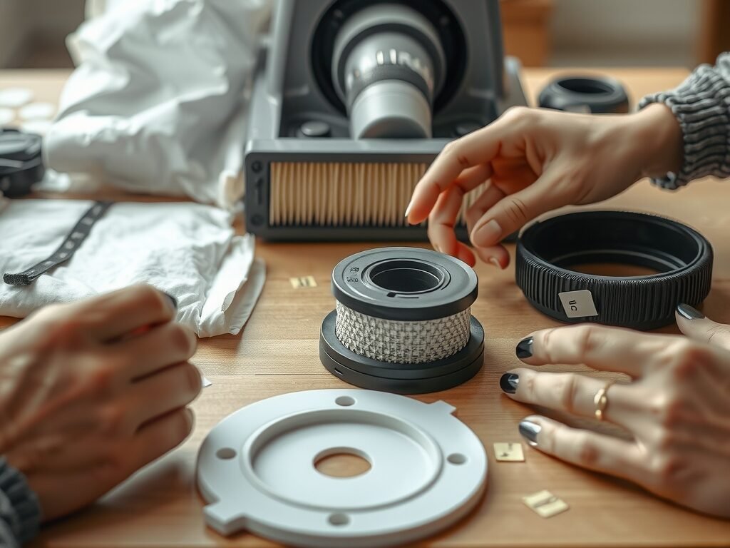 Peças de reposição do aspirador com etiquetas de preço