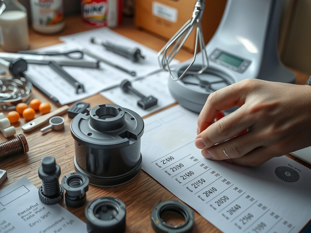 Tabela de custos estimados para reparo da batedeira