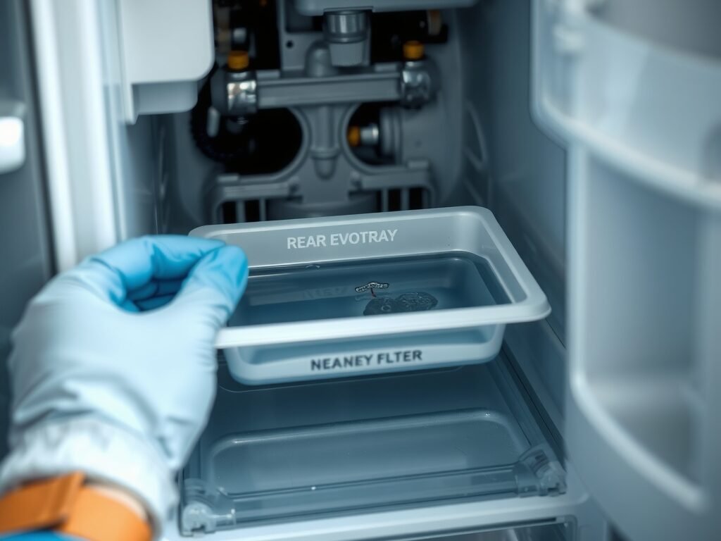 Bandeja de evaporação rachada sendo retirada