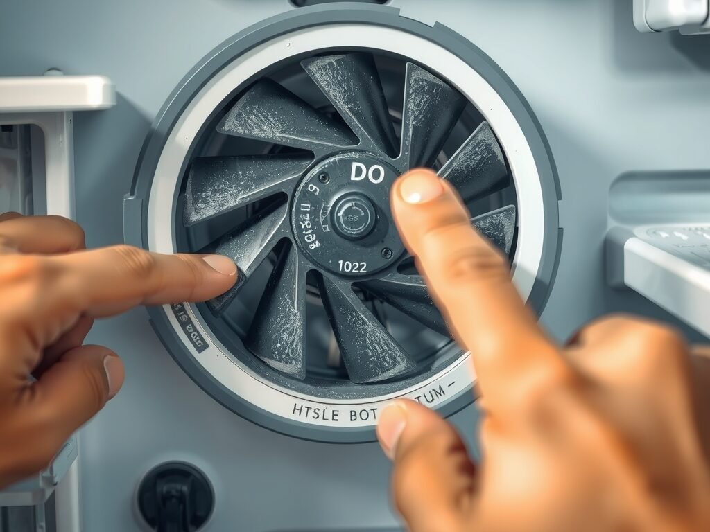 Ventilador evaporador da geladeira com sinal de falha