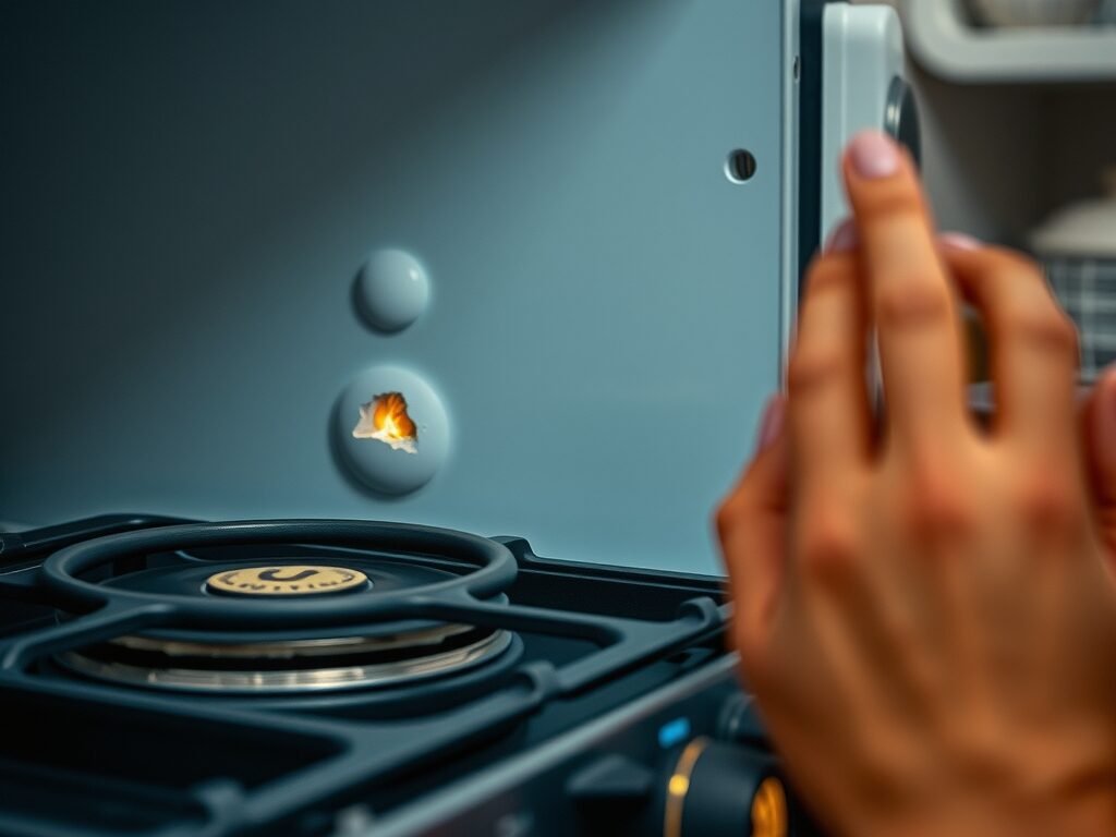 Aparelhos de cozinha com diferentes falhas