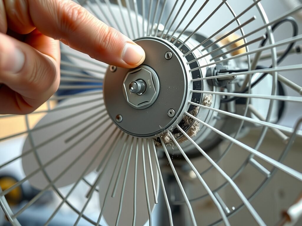 Capacitor de partida próximo ao motor do ventilador