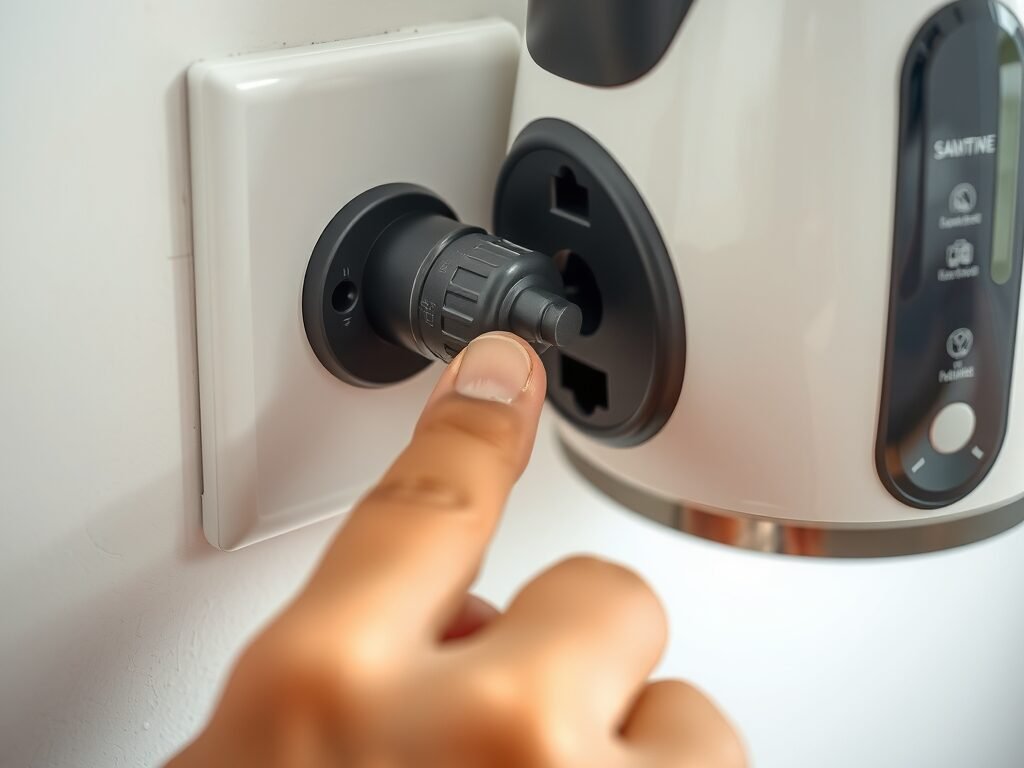 Desconectar a chaleira da tomada