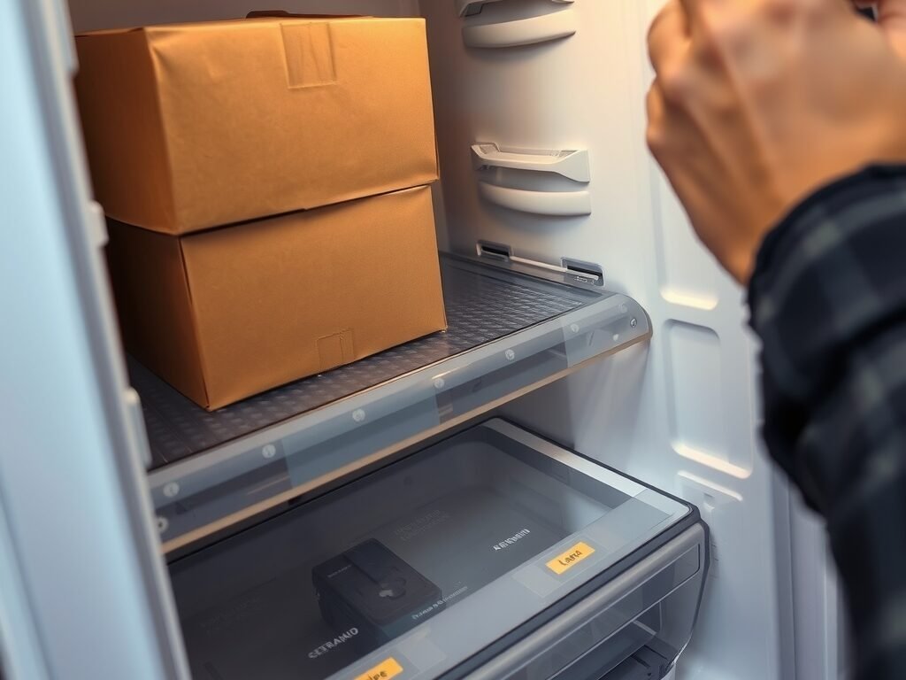 Saídas de ar obstruídas e gelo acumulado na geladeira