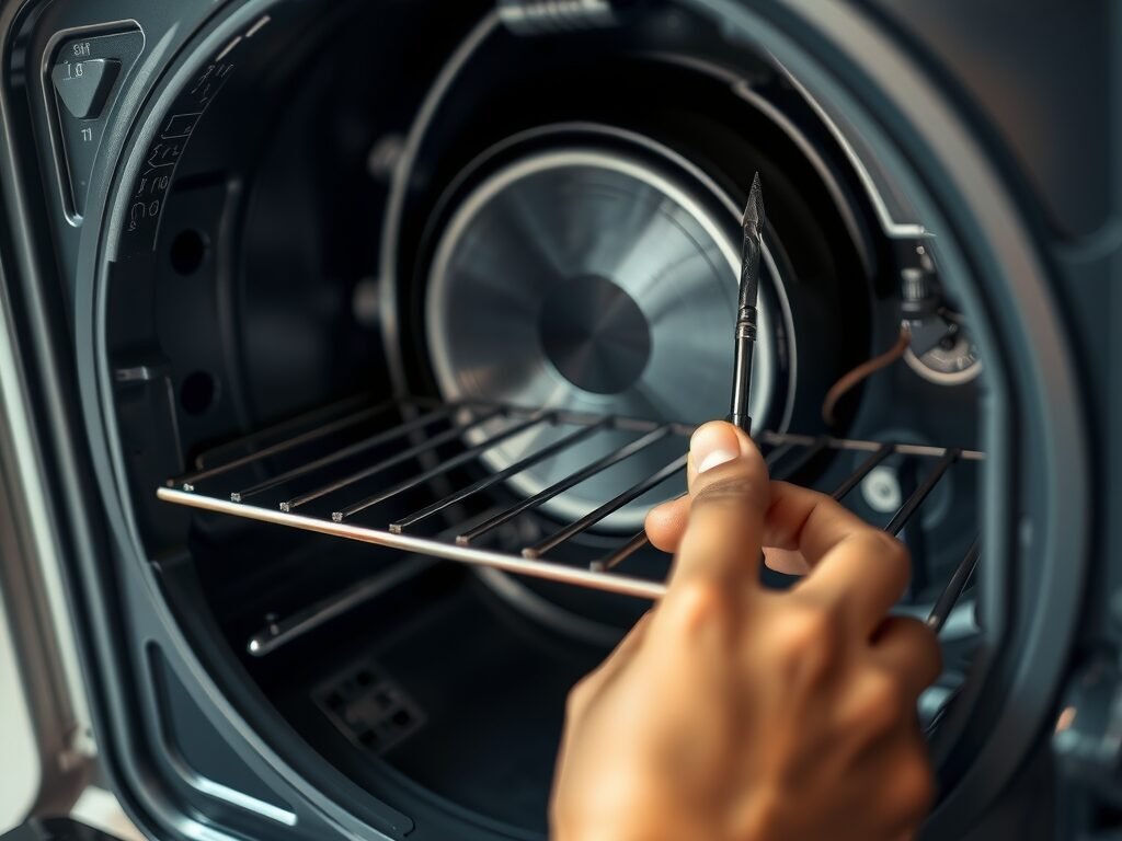 Resistência do forno com manchas de queima