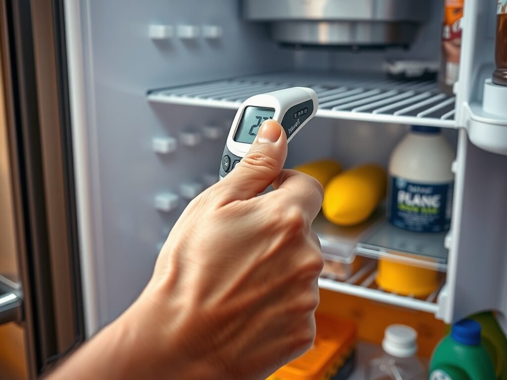 Verificação da temperatura interna com termômetro