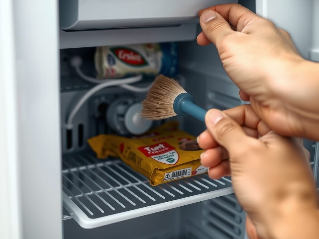 Limpeza das aberturas de ventilação do frigobar