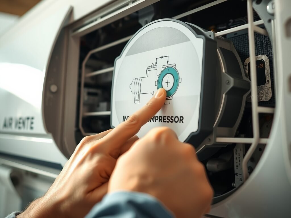 Ilustração do compressor inverter de ar-condicionado