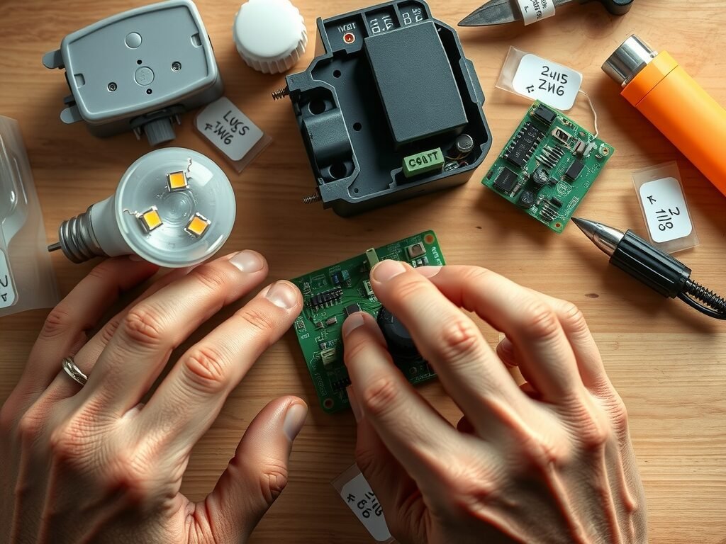 Peças e preços estimados para reparo da luz da geladeira