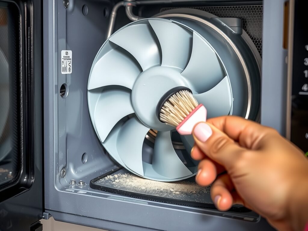 Limpeza do ventilador interno do micro-ondas